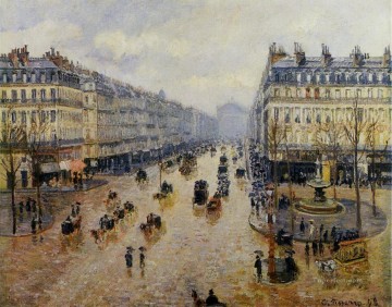 オペラ大通り 雨の影響 1898年 カミーユ・ピサロ パリジャン Oil Paintings